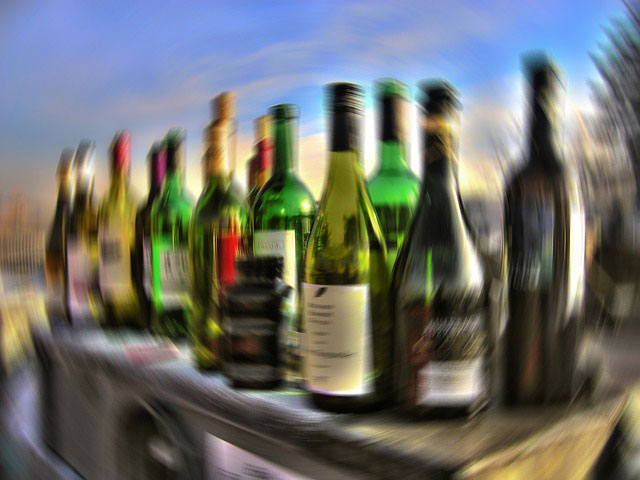 Bottles of alcoholic brands